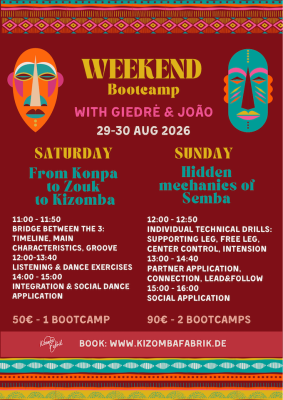 Weekend bootcamps with Joao & Giedre in August